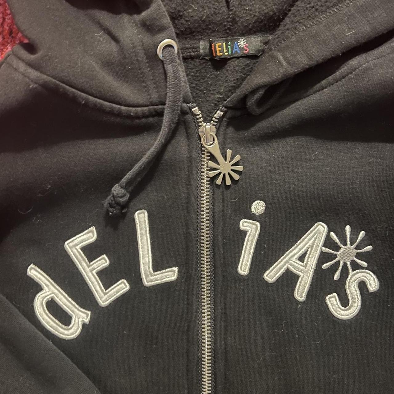 Delia's Women's Black and Silver Hoodie (2)