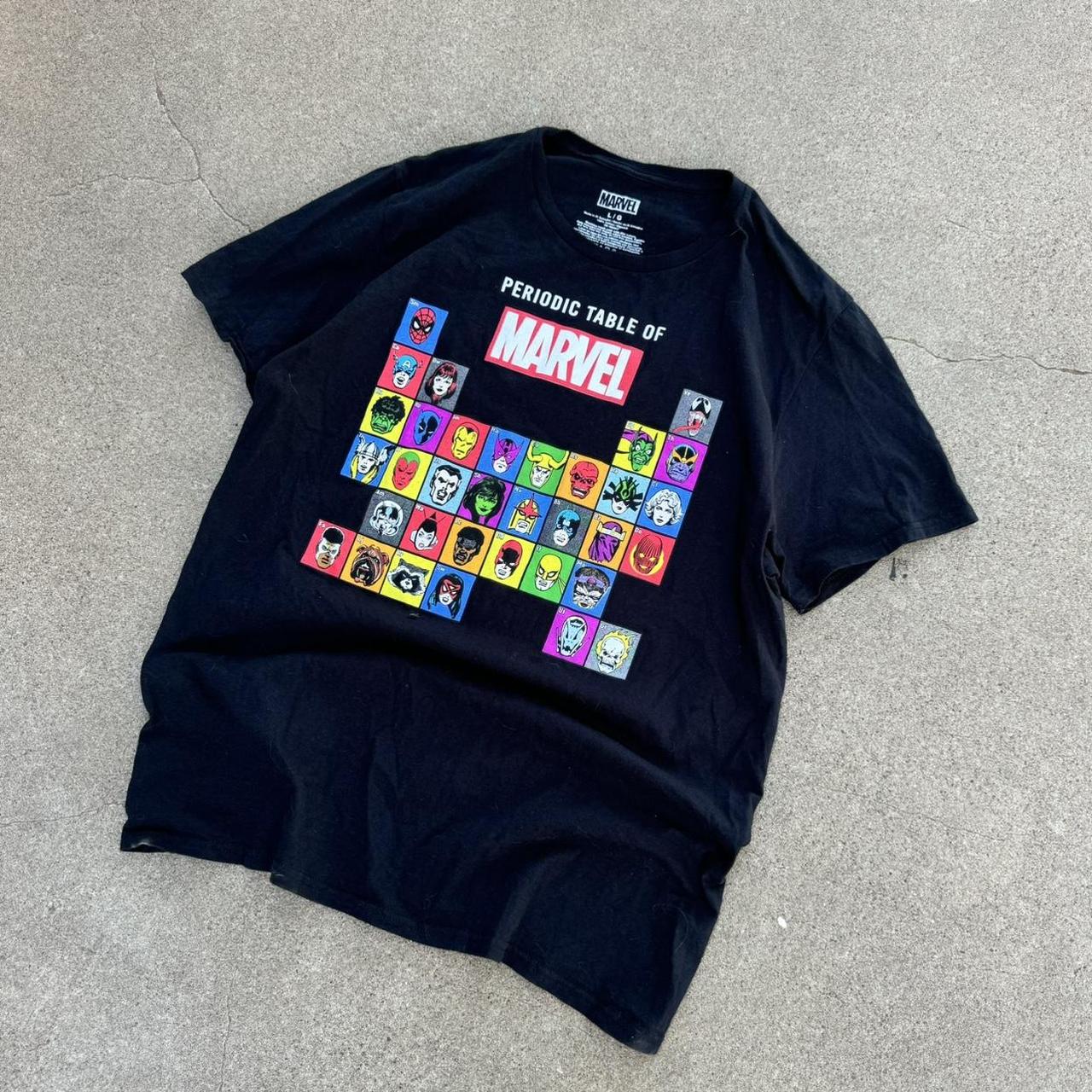 Avengers periodic table t shirt best sale