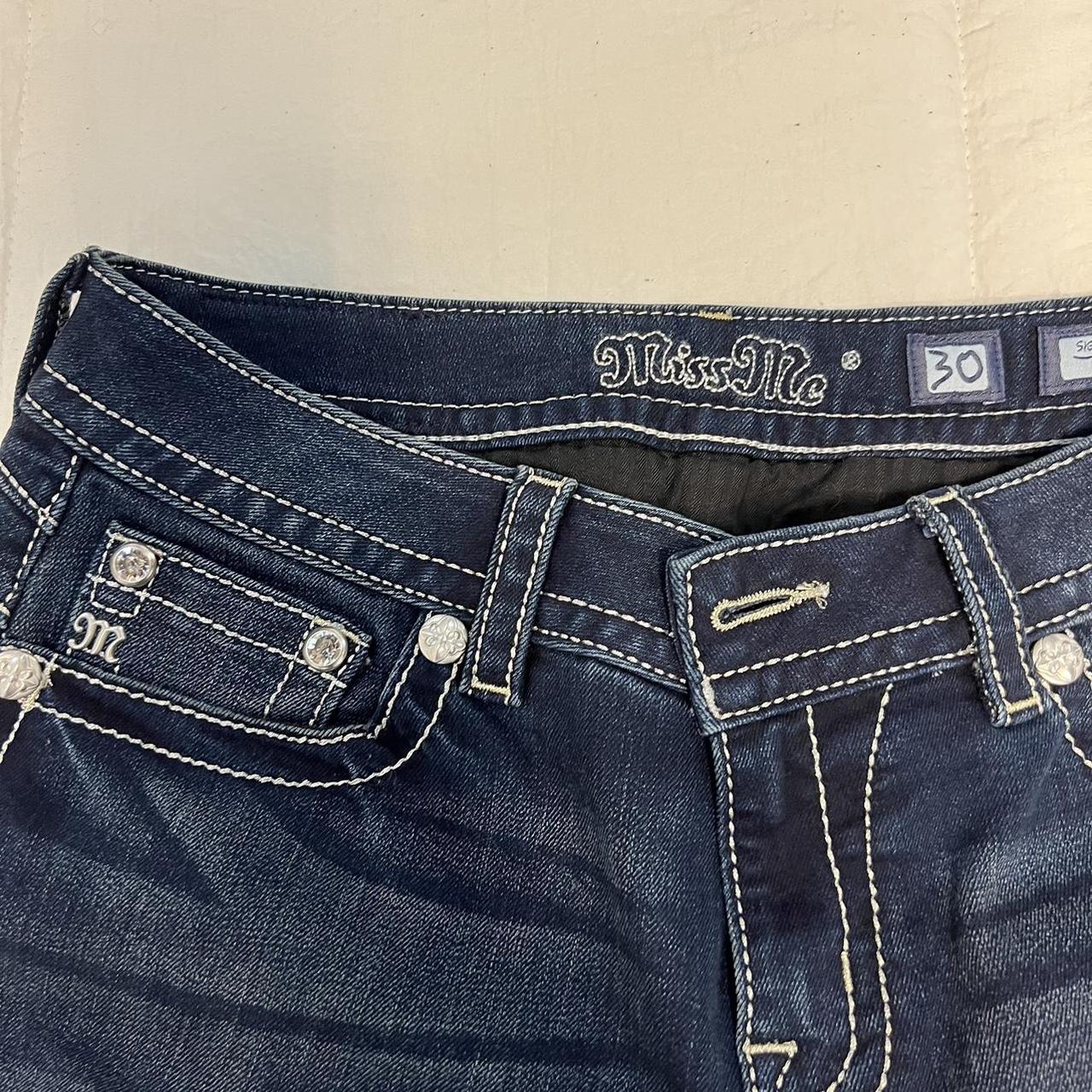 vintage y2k MissMe diamond bedazzle flare jeans... - Depop