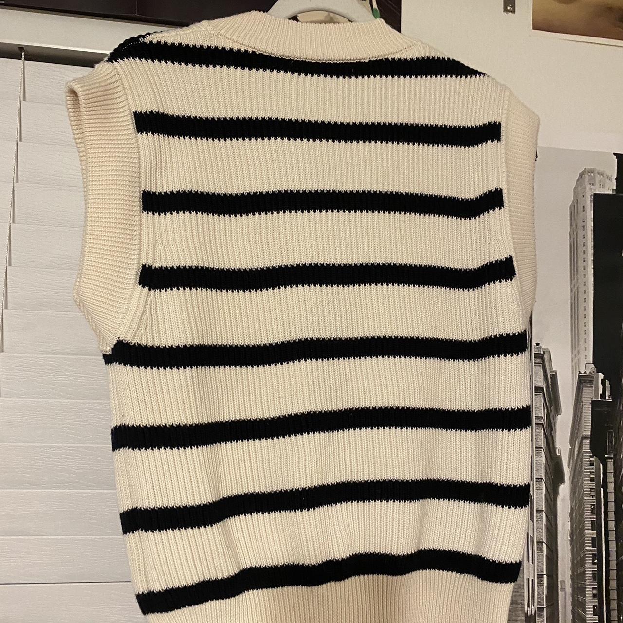 Zara Knit oversized sweater vest over the shoulder Depop