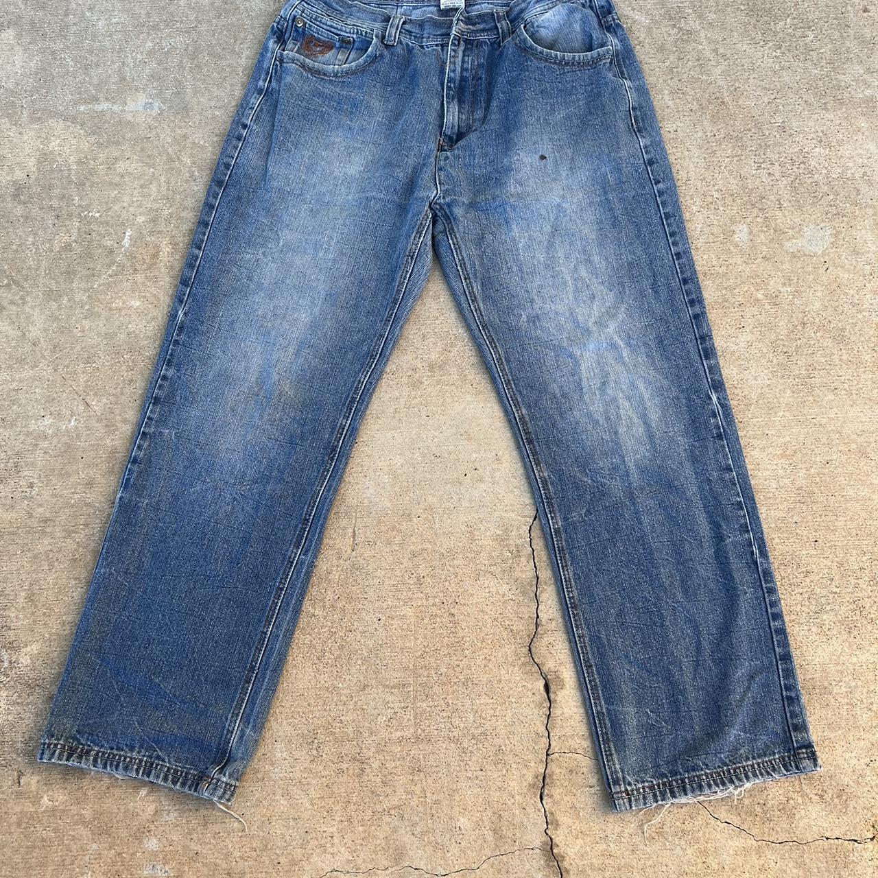 Phat farm classic baggy jeans Condition 8/10 tiny... - Depop