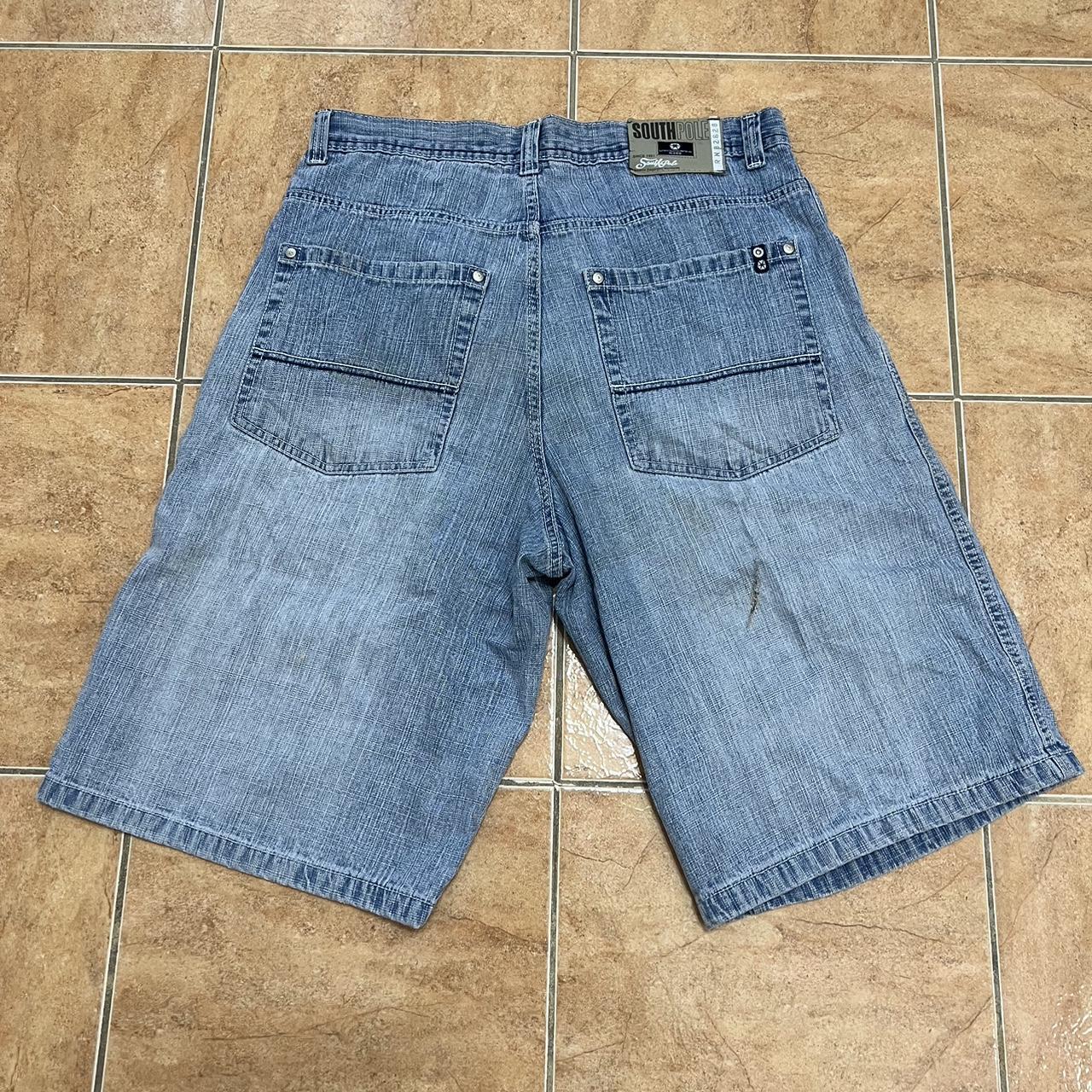 Y2K southpole jorts Conditon 6/10 some wear Size... - Depop