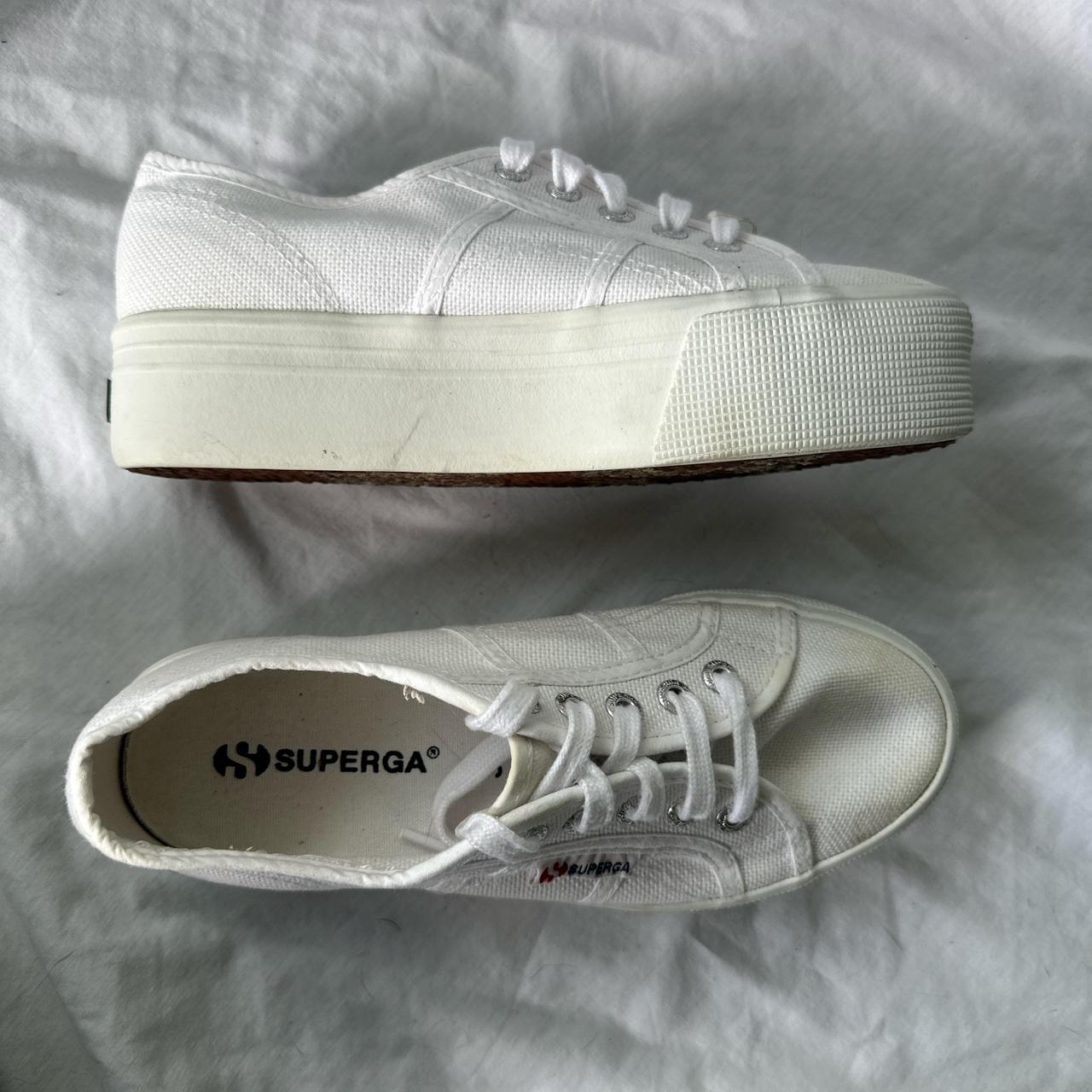 Superga white lace sneakers on sale