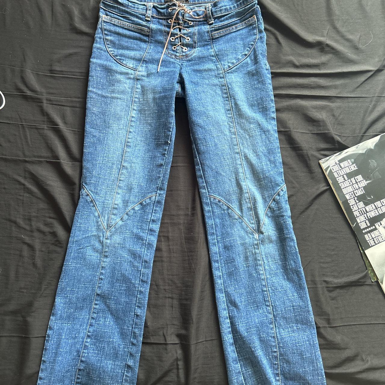 Adorable Y2k Lace Up Bootcut Jeans So Perfect They... - Depop