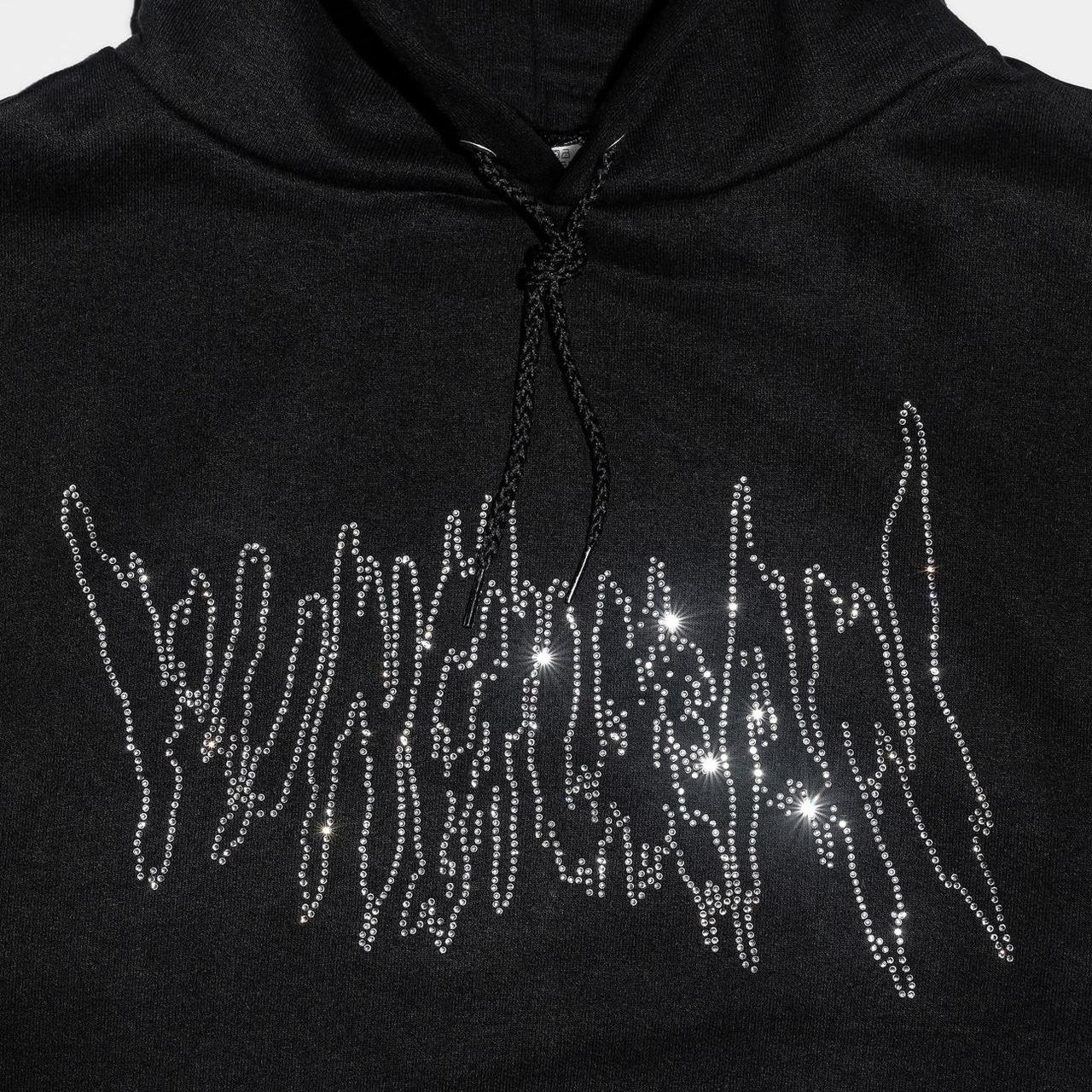 Black hoodie with rhinestones hotsell