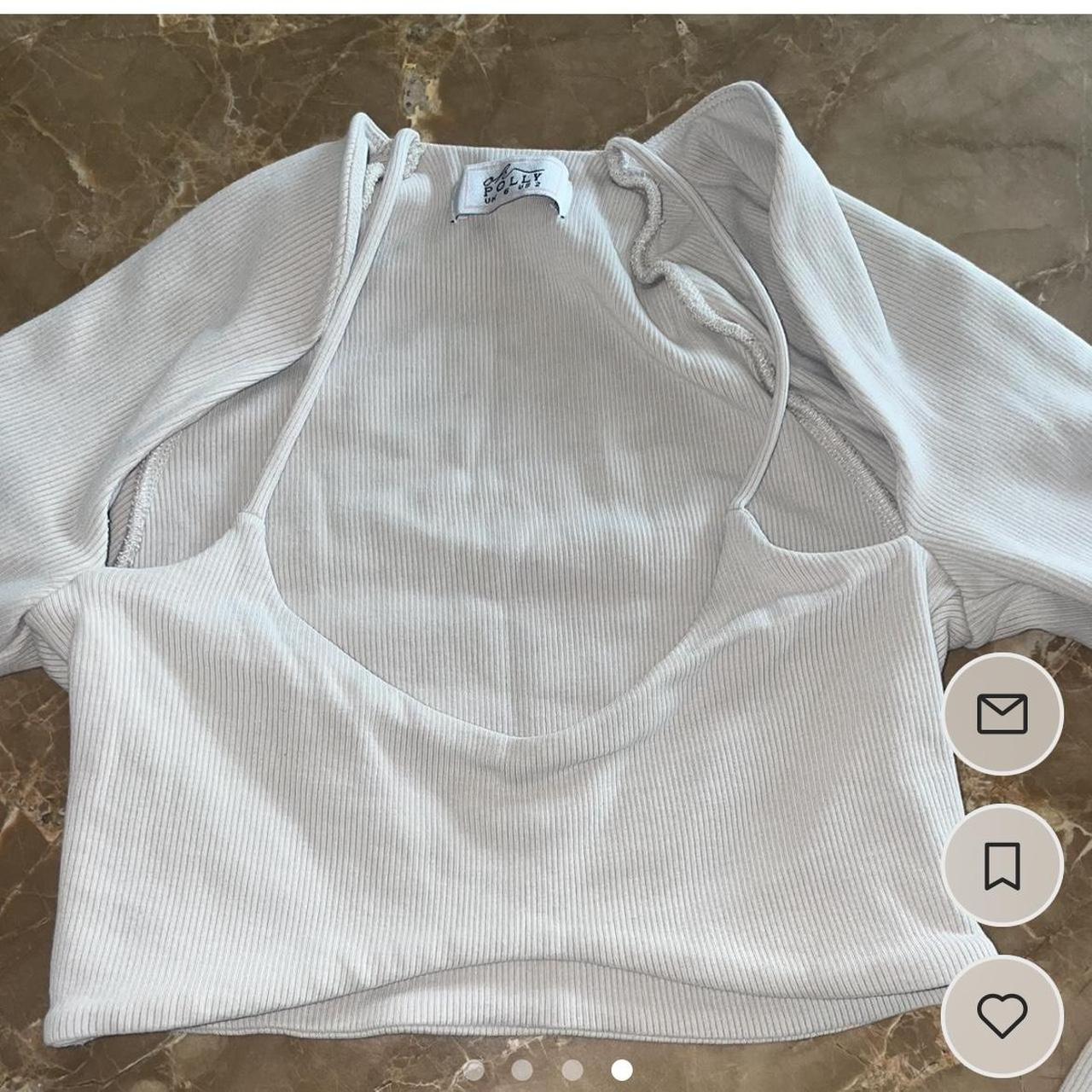 oh polly size 2 long sleeve crop top repop so cute... Depop