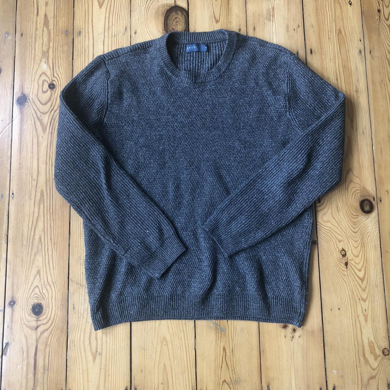 Men’s grey knit jumper Size XL From... Depop