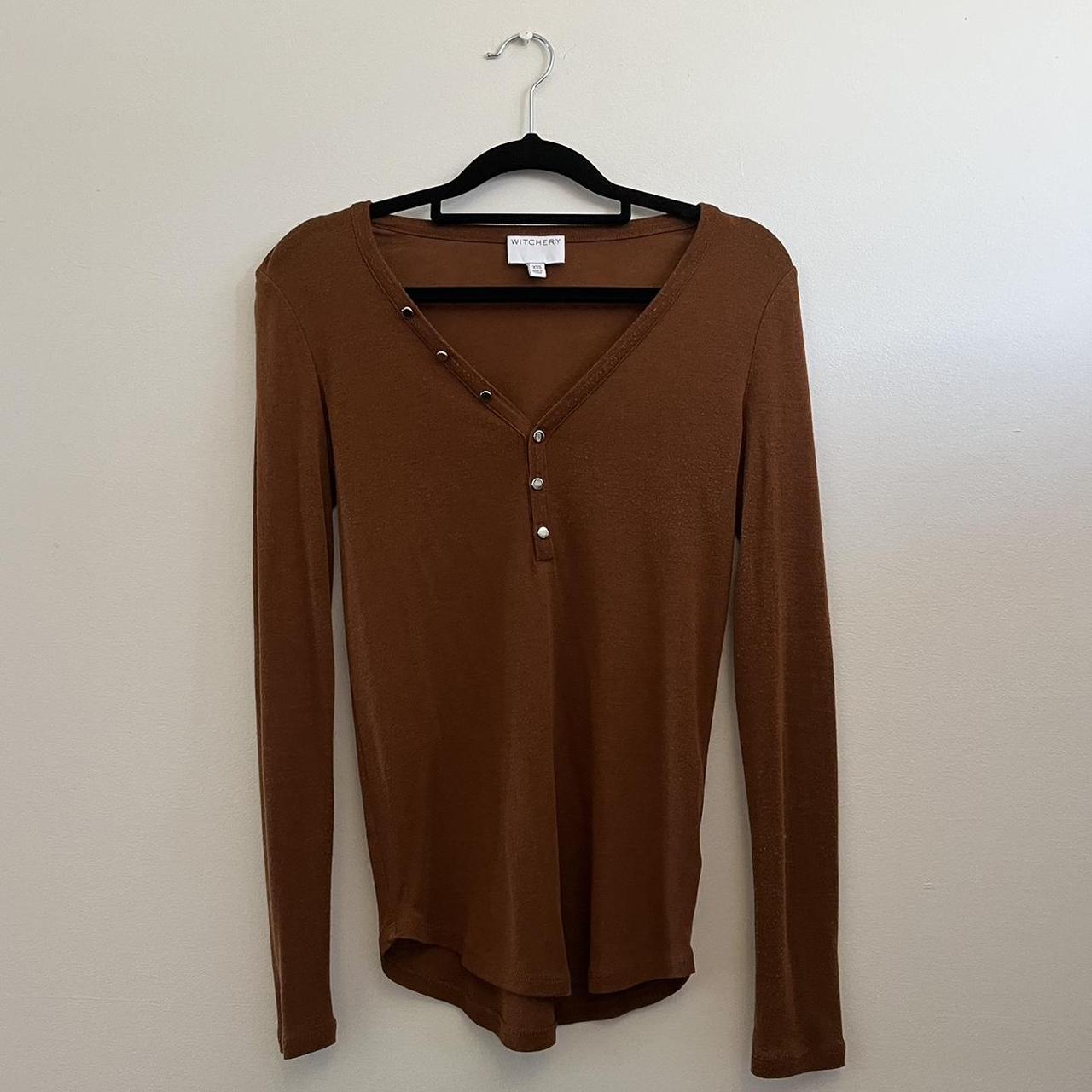 Witchery Rust Brown Long Sleeve Xxs Fits Size Depop