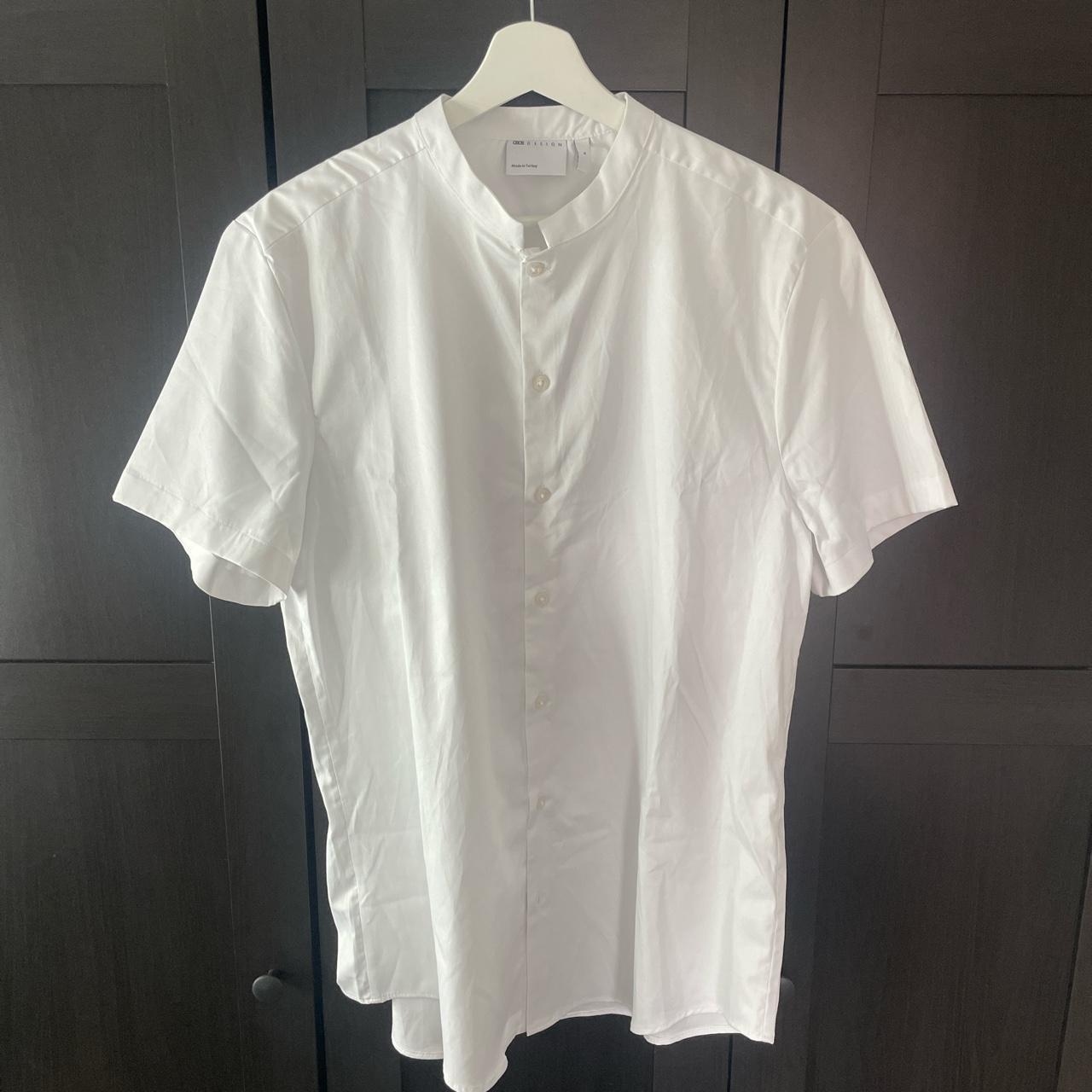 Collarless Chef style shirt, Asos Fits Medium/Large... - Depop