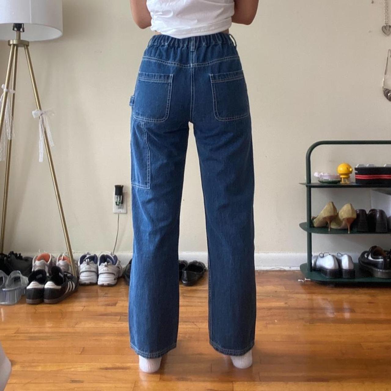Wray Women's Blue and White Jeans | Depop