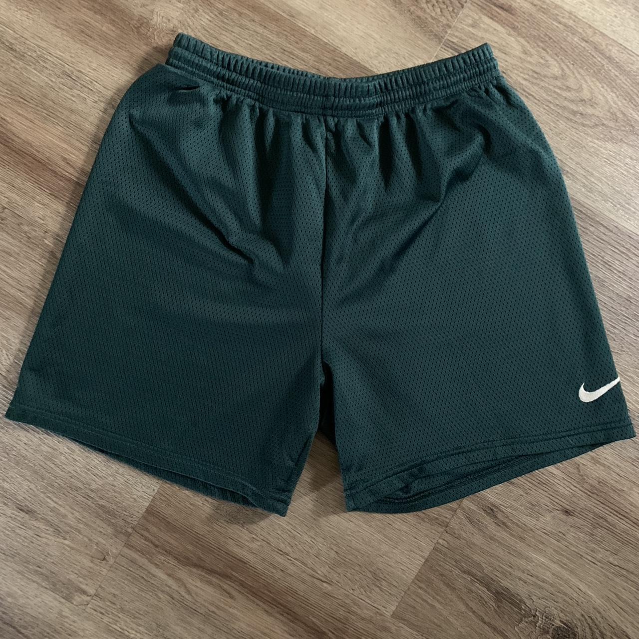 Vintage Nike Mesh Shorts Dark Green. Tagged As A... - Depop