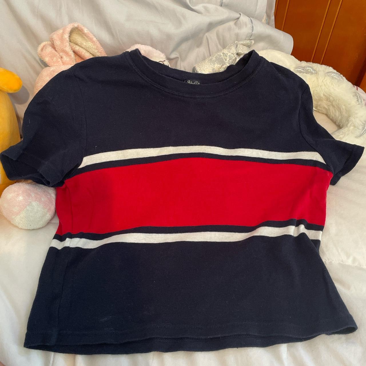 Small blue white and red shirt - Depop