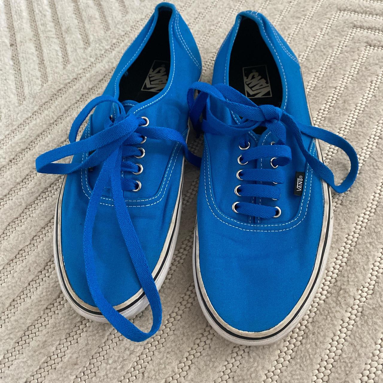 VANS men s bright blue vans Excellent condition. Depop