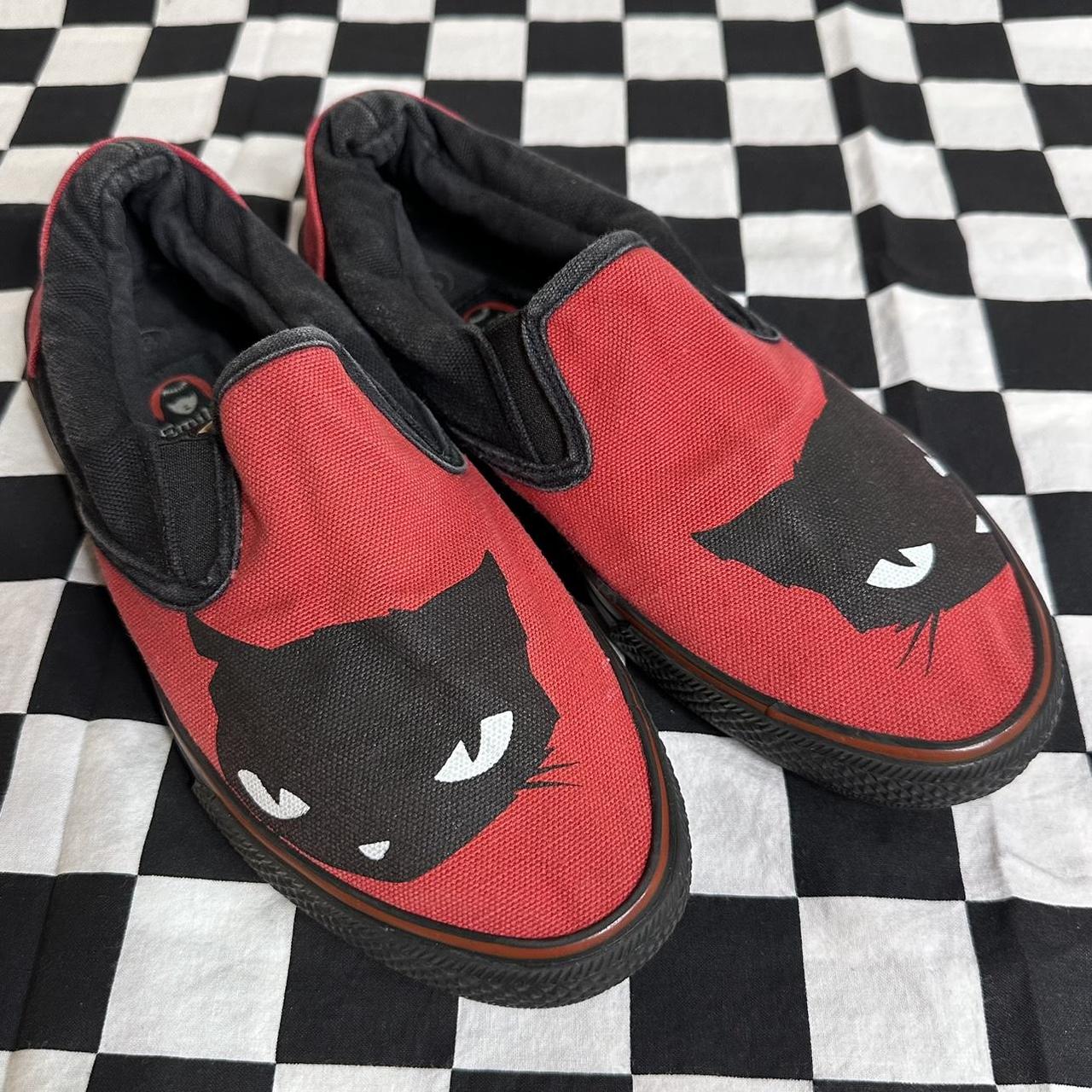 T.U.K. Women's Red and Black Trainers | Depop
