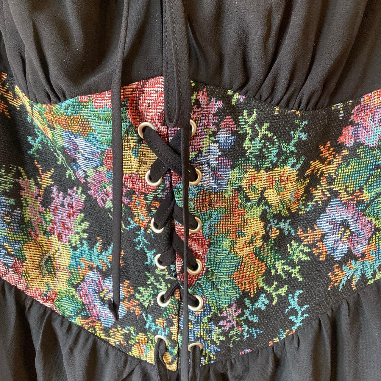 Black Bohemian Corset Dress Shop cider dress Size... Depop