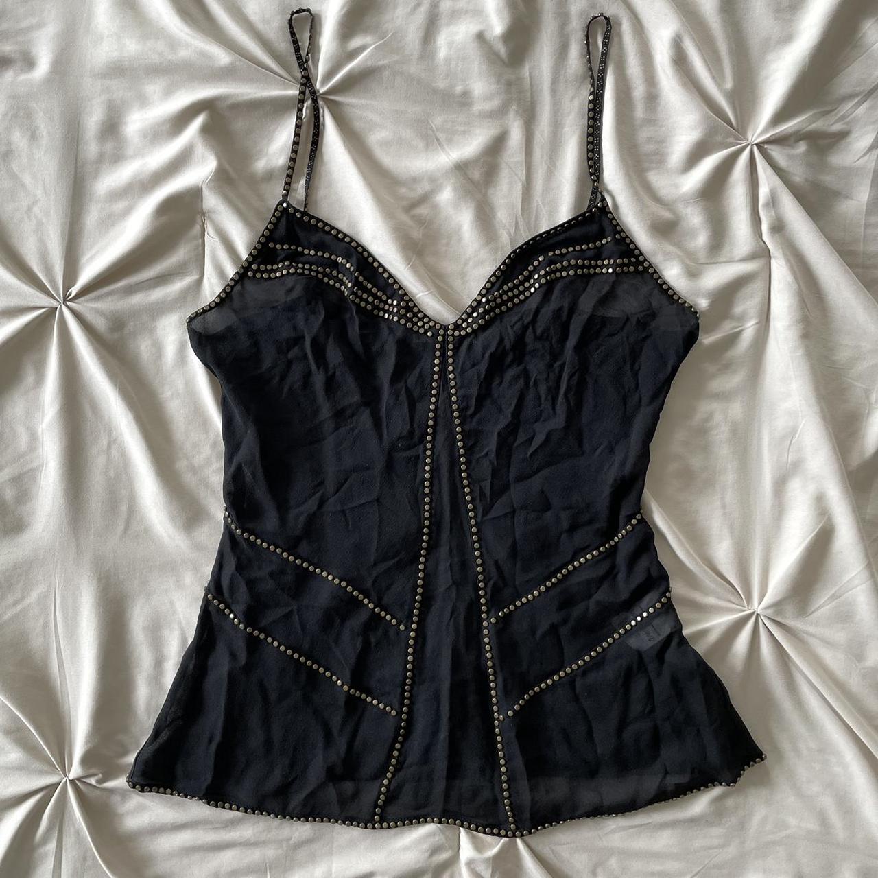 DKNY Women's Black and Gold Vest