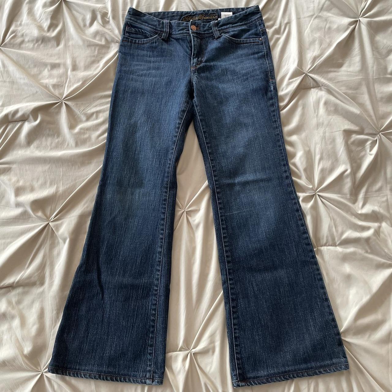 Eddie Bauer Women's Navy and Blue Jeans | Depop