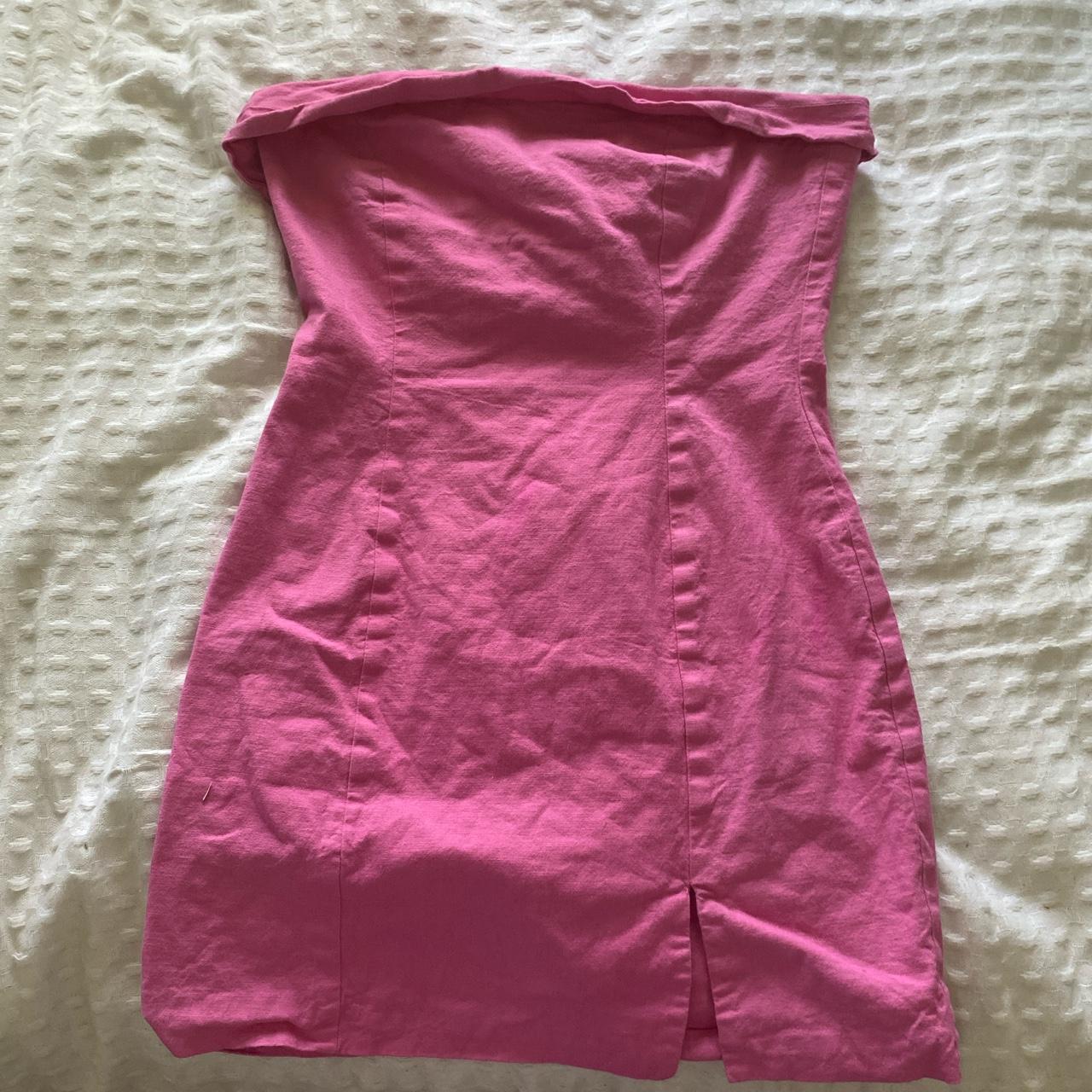Super cute Pink strapless mini dress worn once - Depop