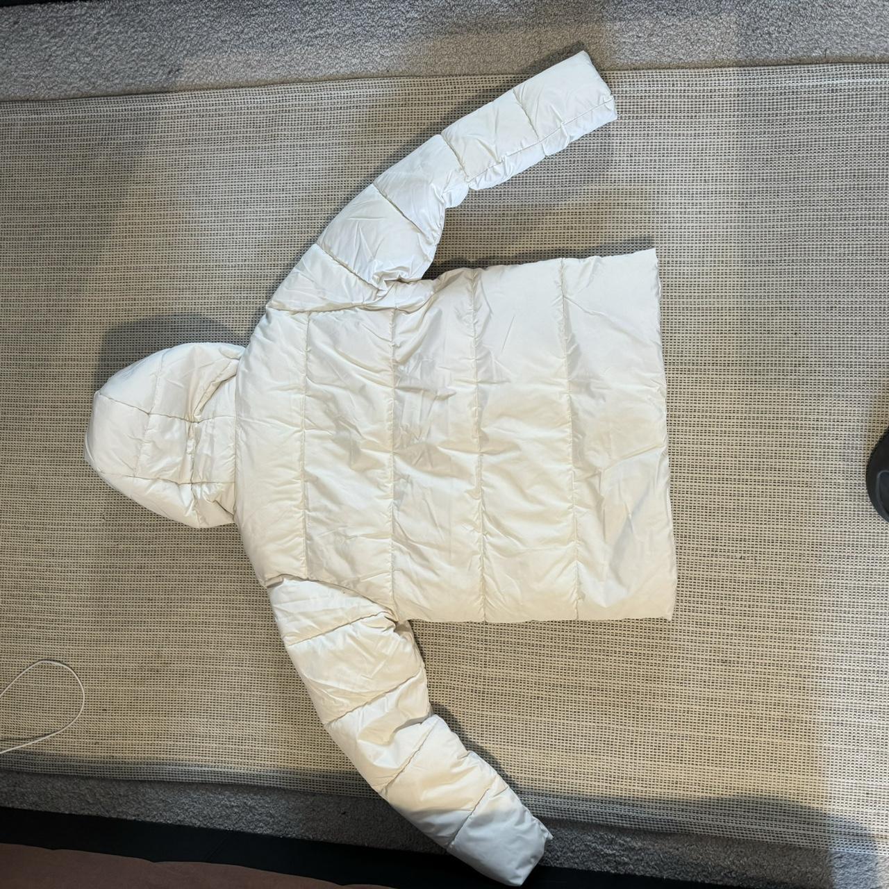 BooHooMan white puffer jacket Size L. Will fit M... - Depop