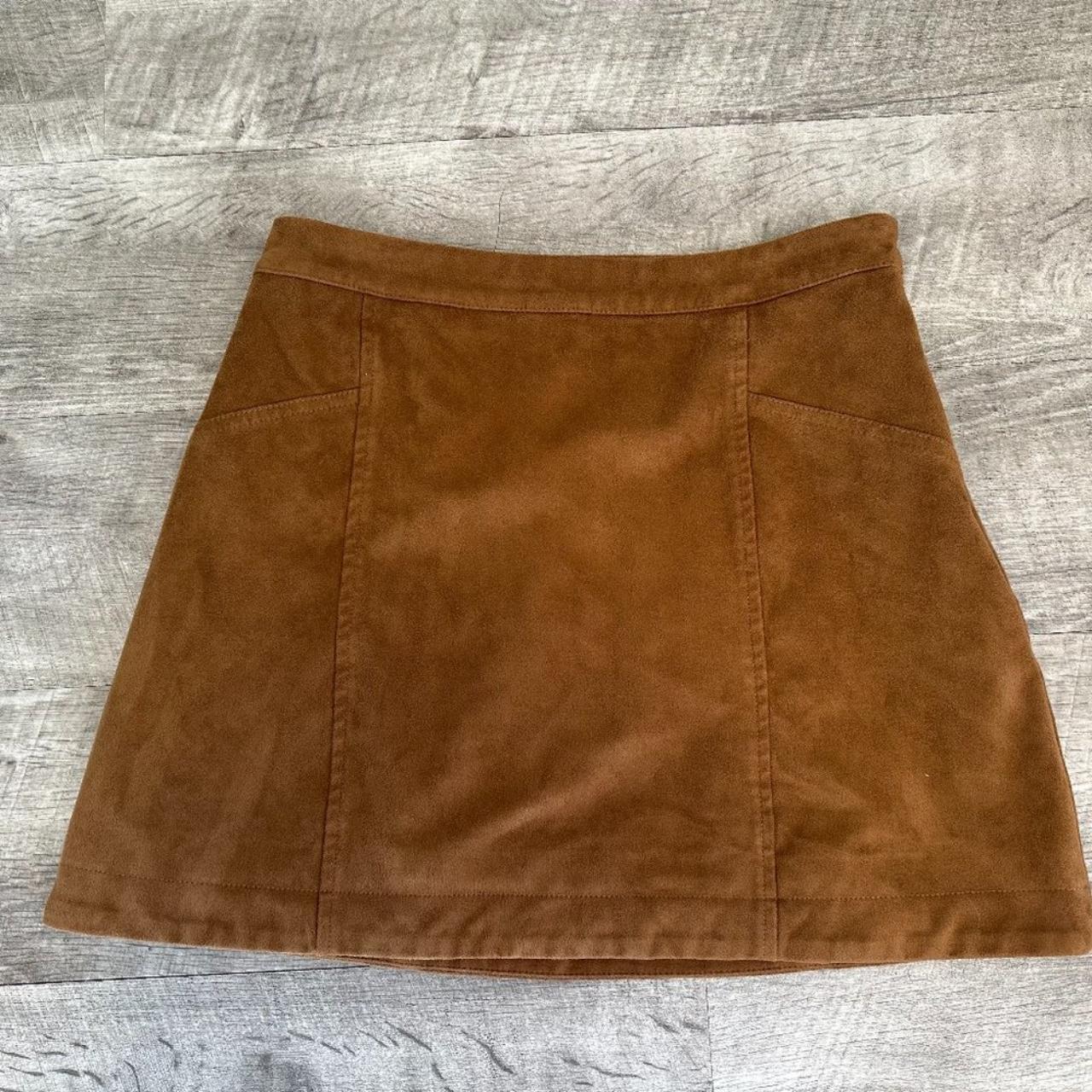 Abercrombie Fitch Faux Suede Brown Mini Skirt in