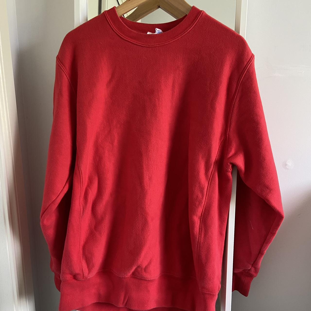 Champion Men's Red Sweatshirt | Depop