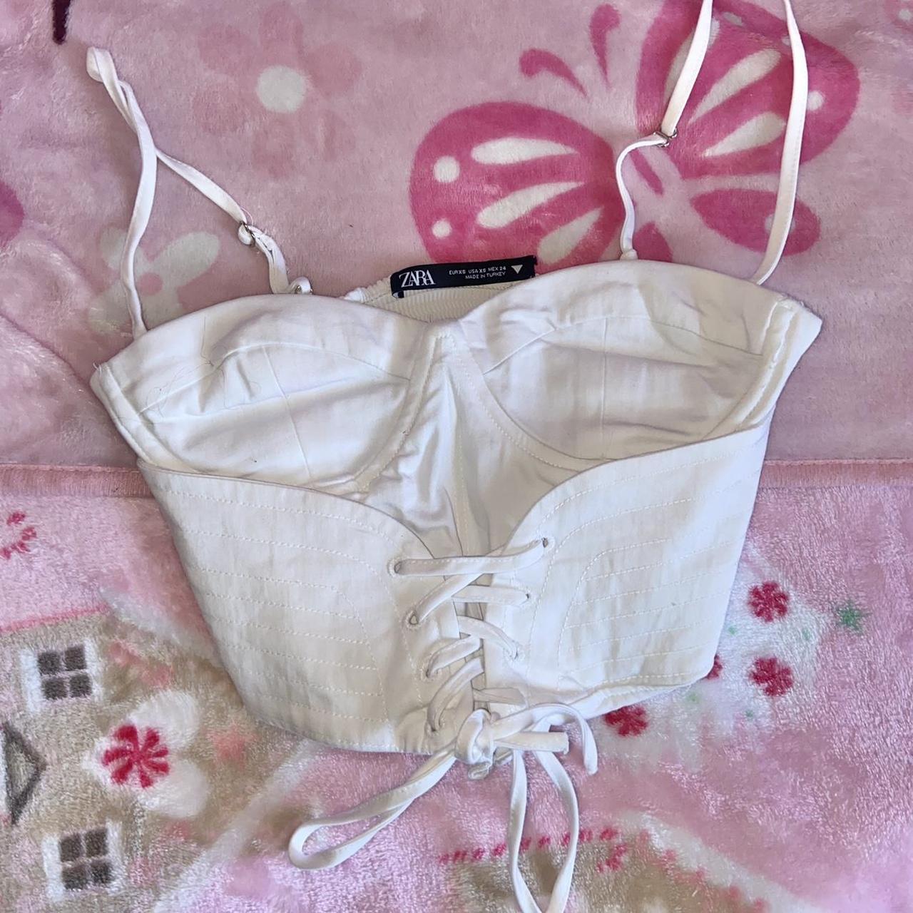 Zara Women's White Corset Depop