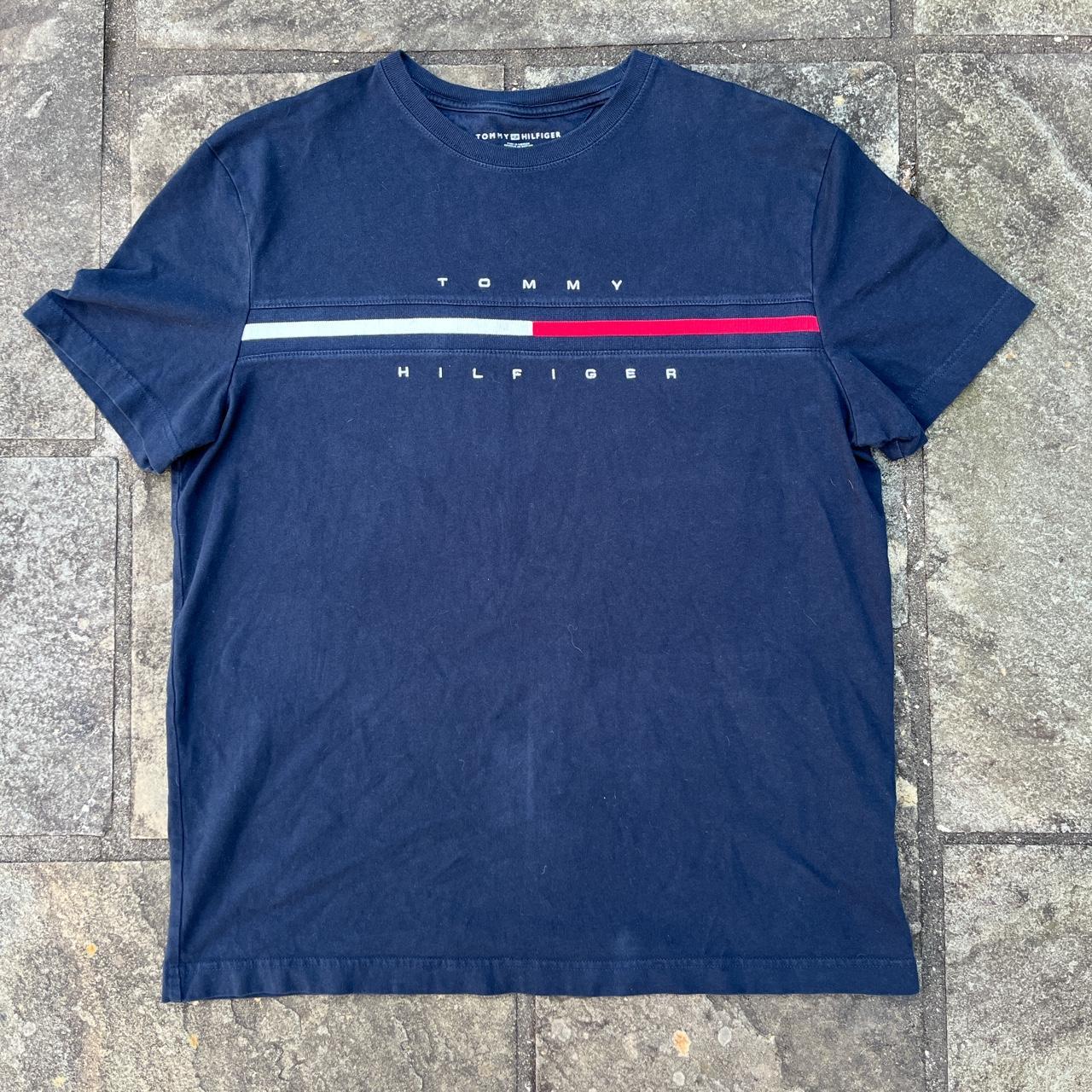 Navy blue Tommy Hilfiger shirt Size L See pictures... Depop