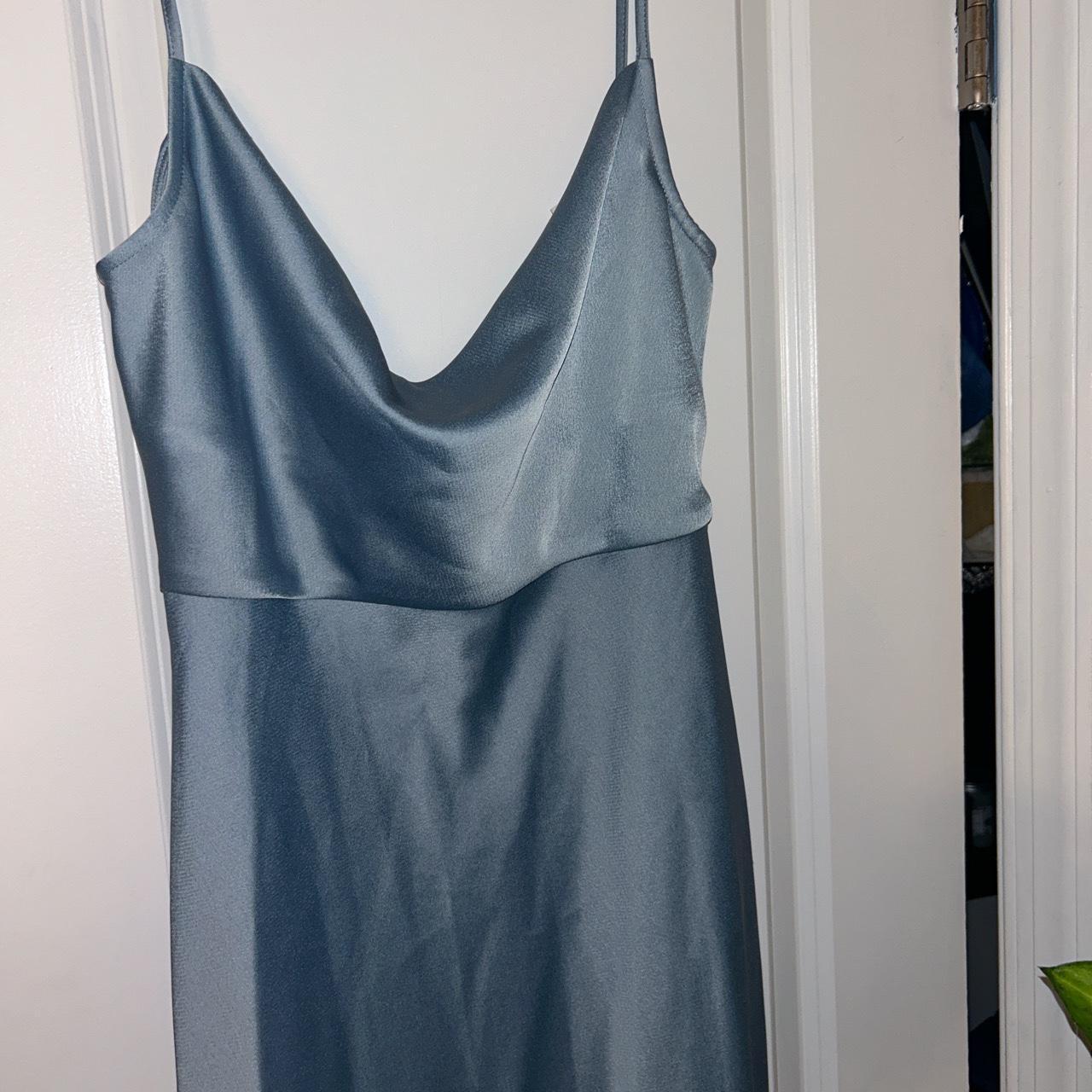 Sachin & Babi light blue silky cowl neck maxi dress.... - Depop