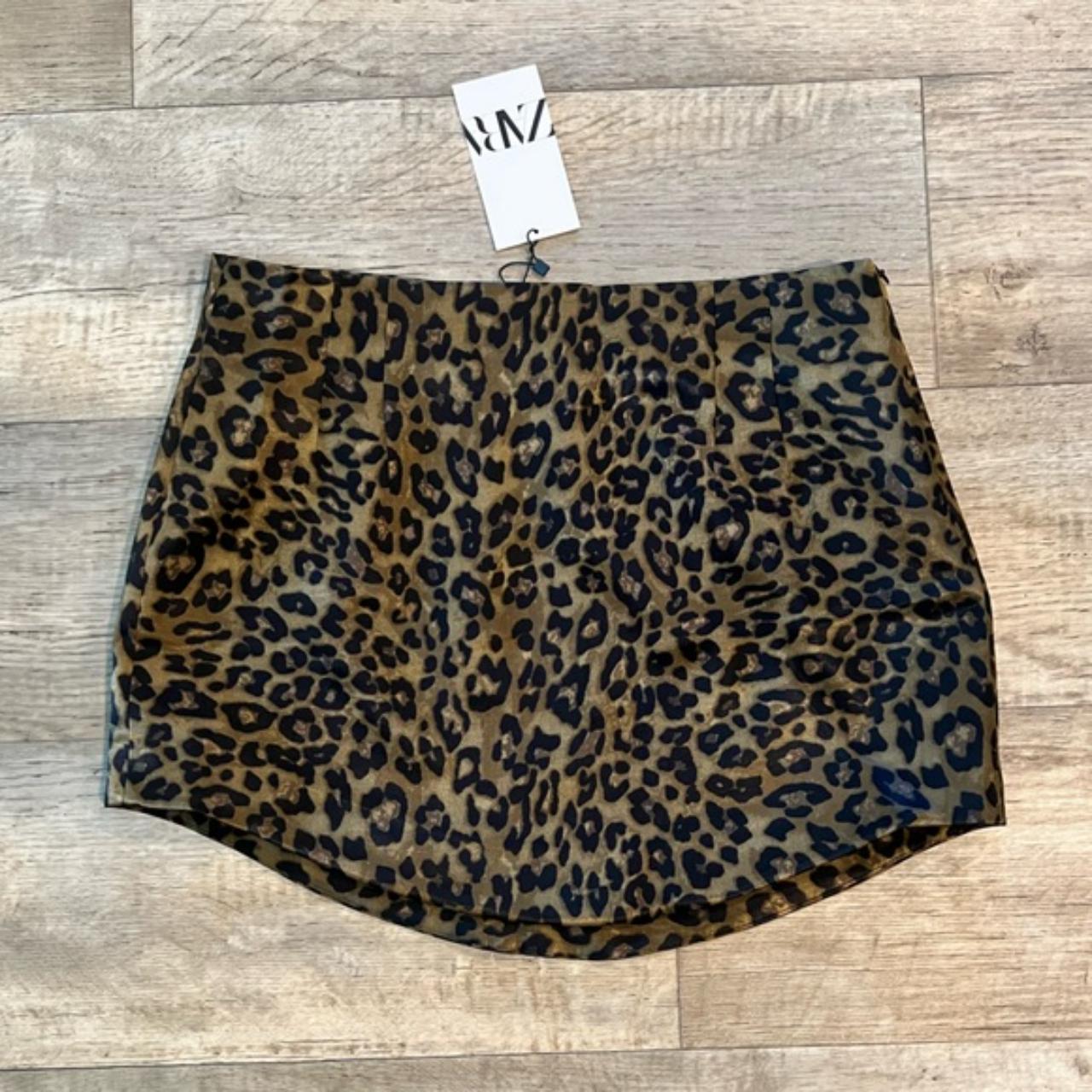 Leopard print clearance mini skirt zara