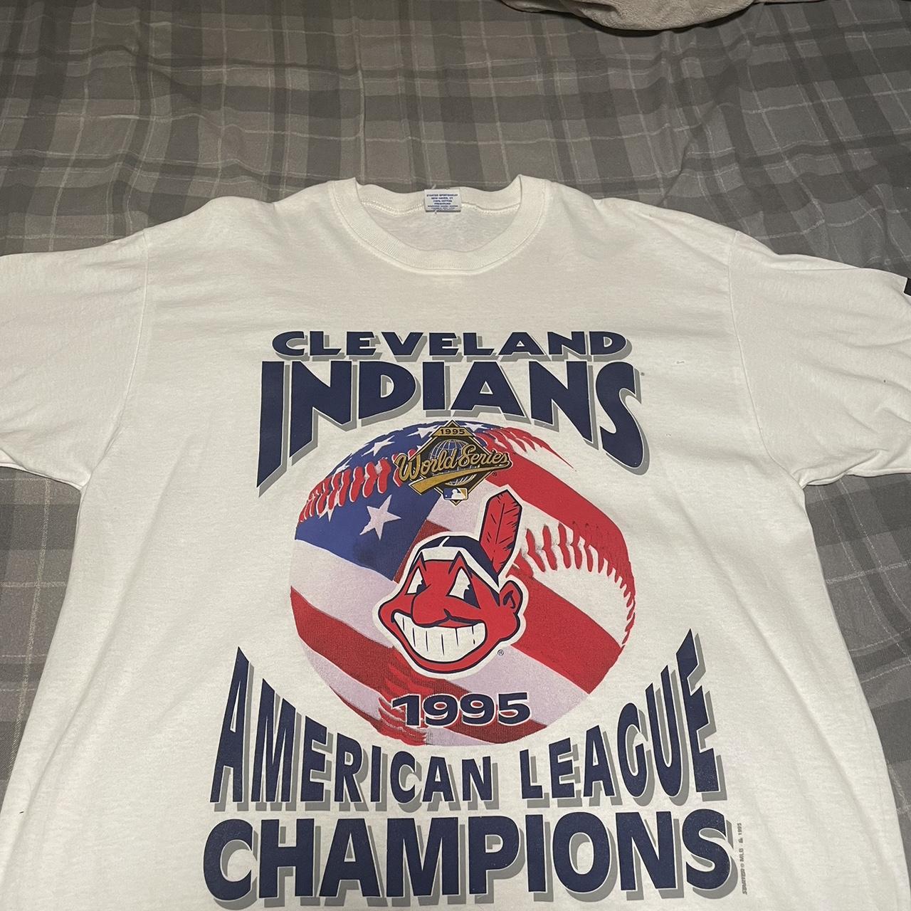 Vintage 1995 Cleveland Indians American League Champion Shirt