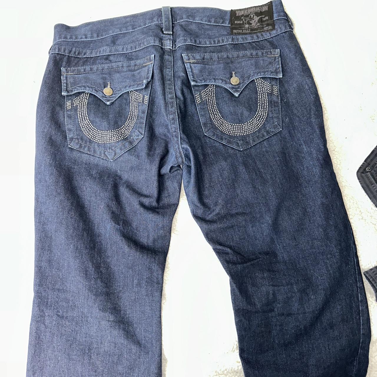 Rhinestone true religion jeans Size 40... - Depop