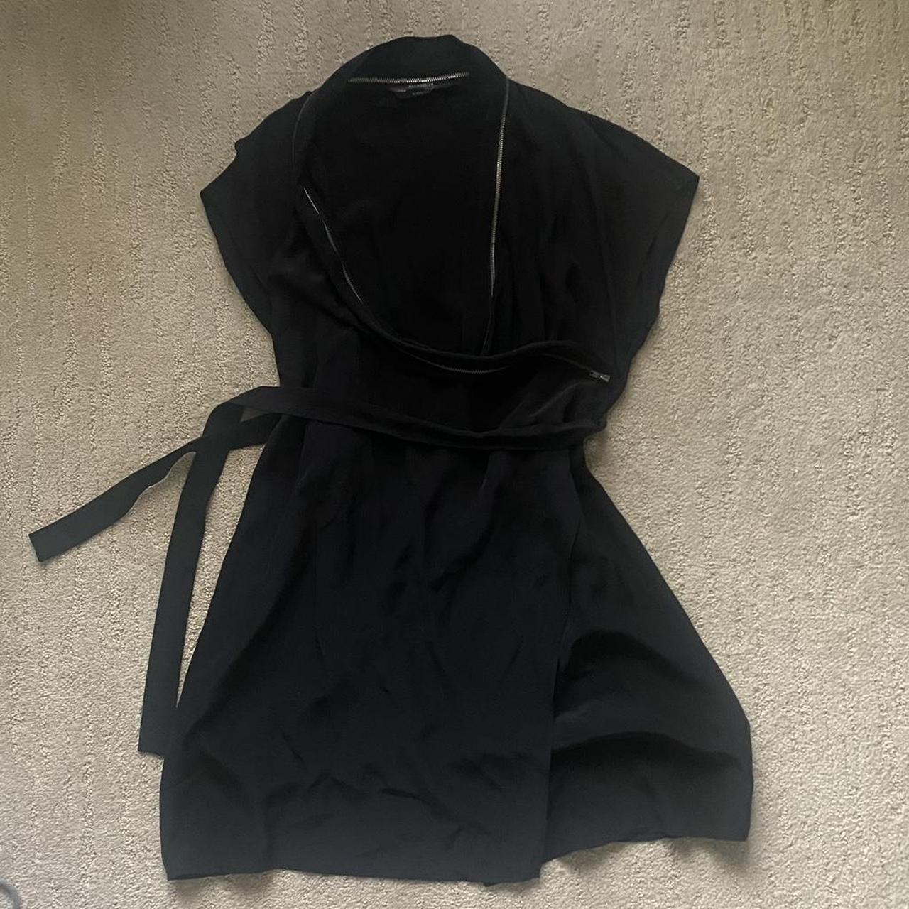 AllSaints Women's Black and Silver Dress | Depop