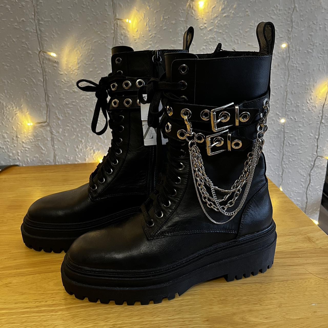 zara boots with chains