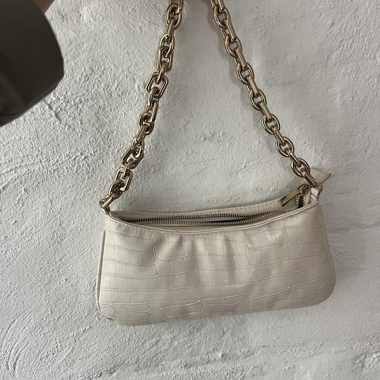 Zara Cream Bag With Gold Chain ZARA Leather Pocket Cream Mini