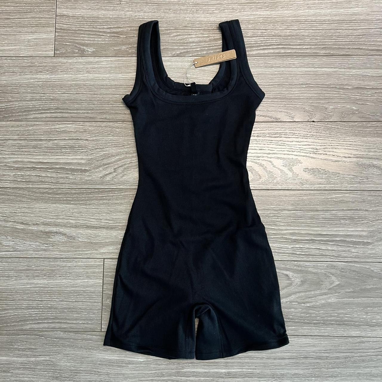 Skims Women's Black Playsuit-romper | Depop