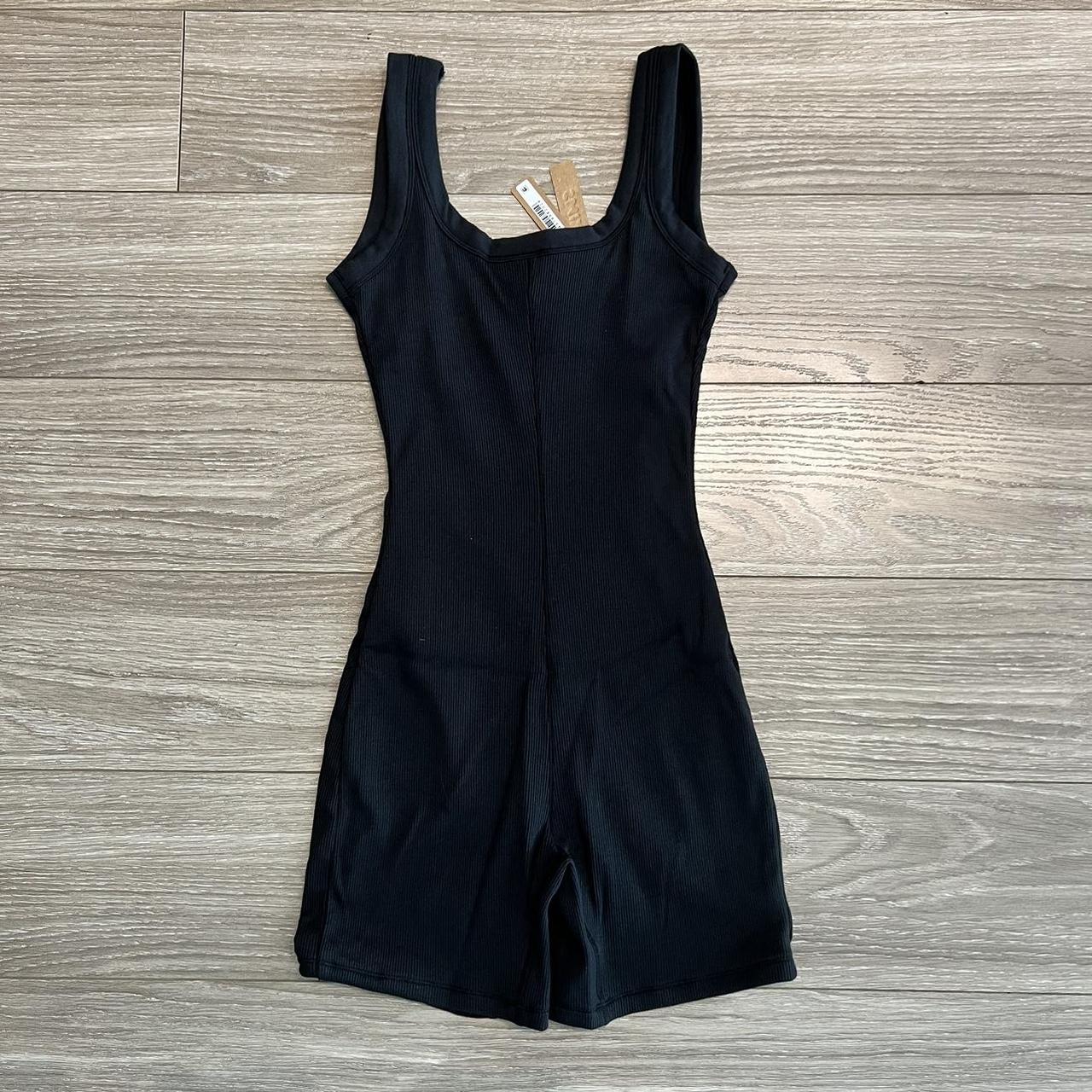 Skims Women's Black Playsuit-romper | Depop