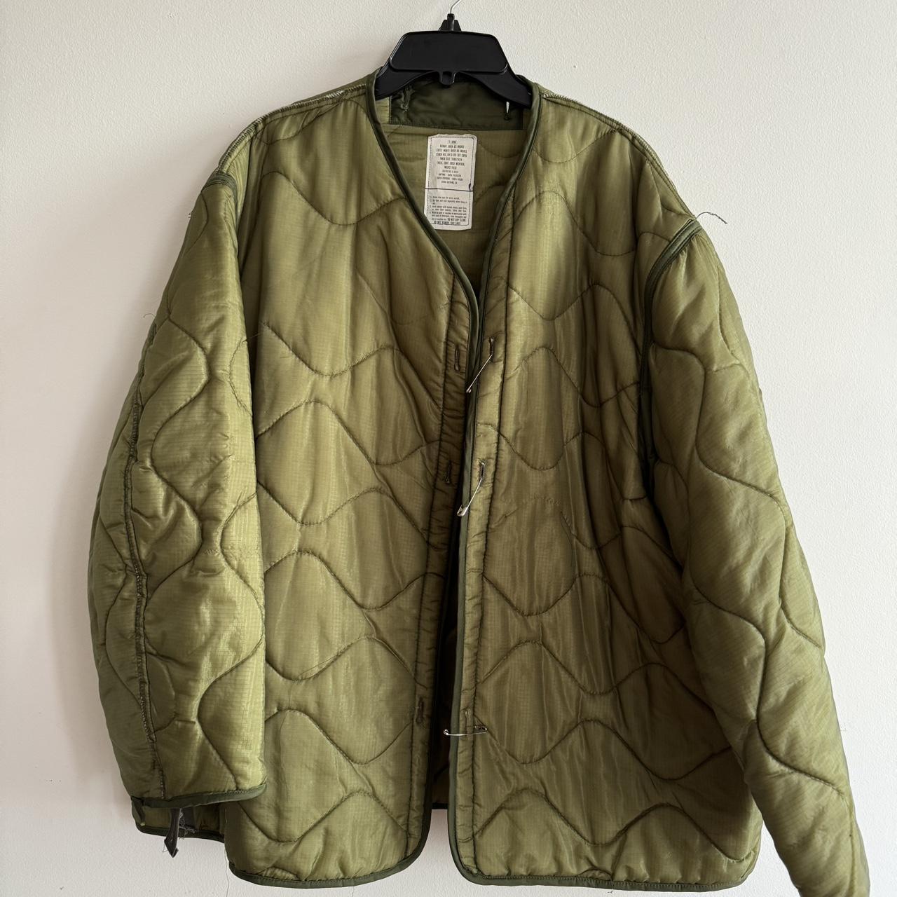 Vintage Green Military Jacket Liner XL details on... - Depop