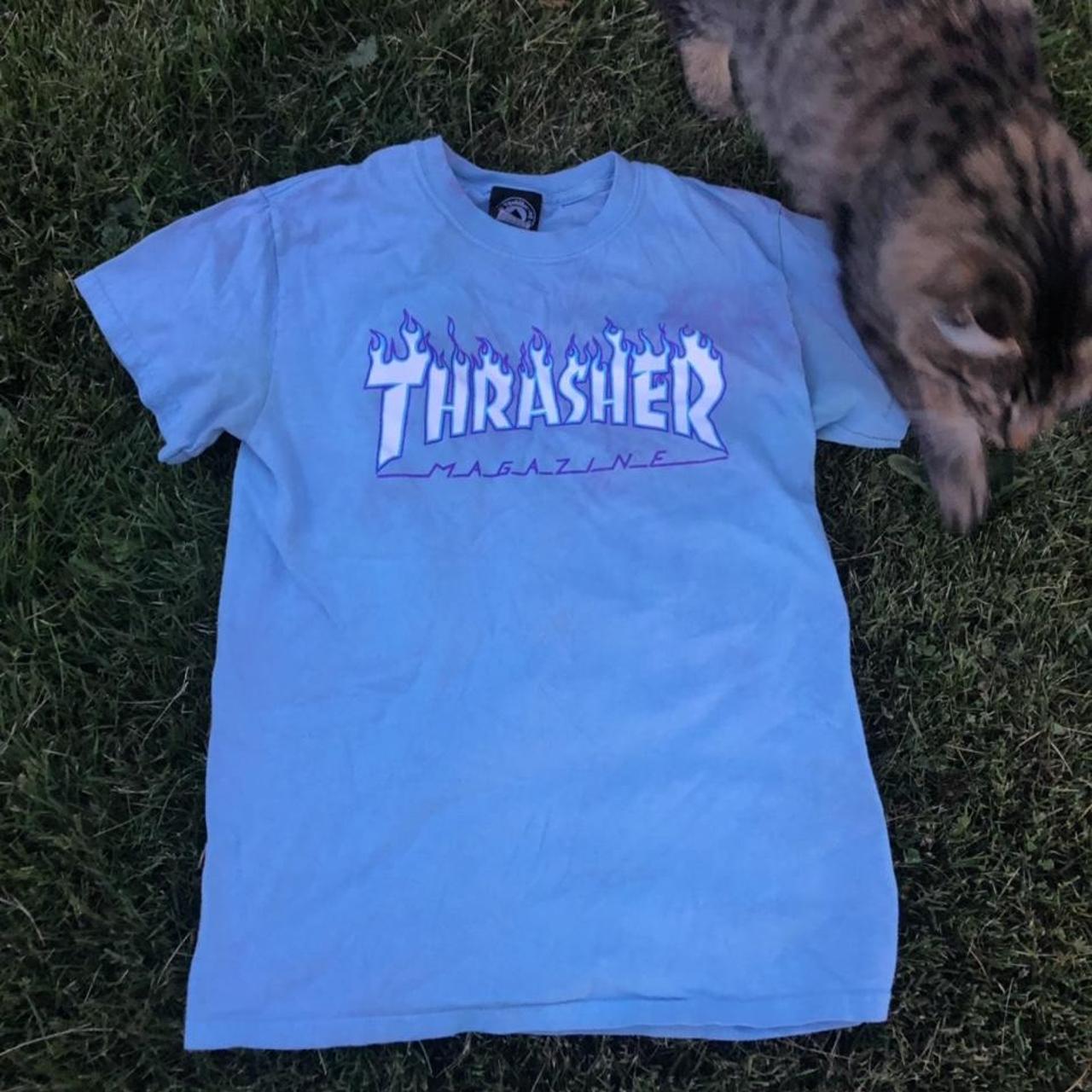 Blue tye dye Thrasher Shirt Free shipping Perfect... - Depop