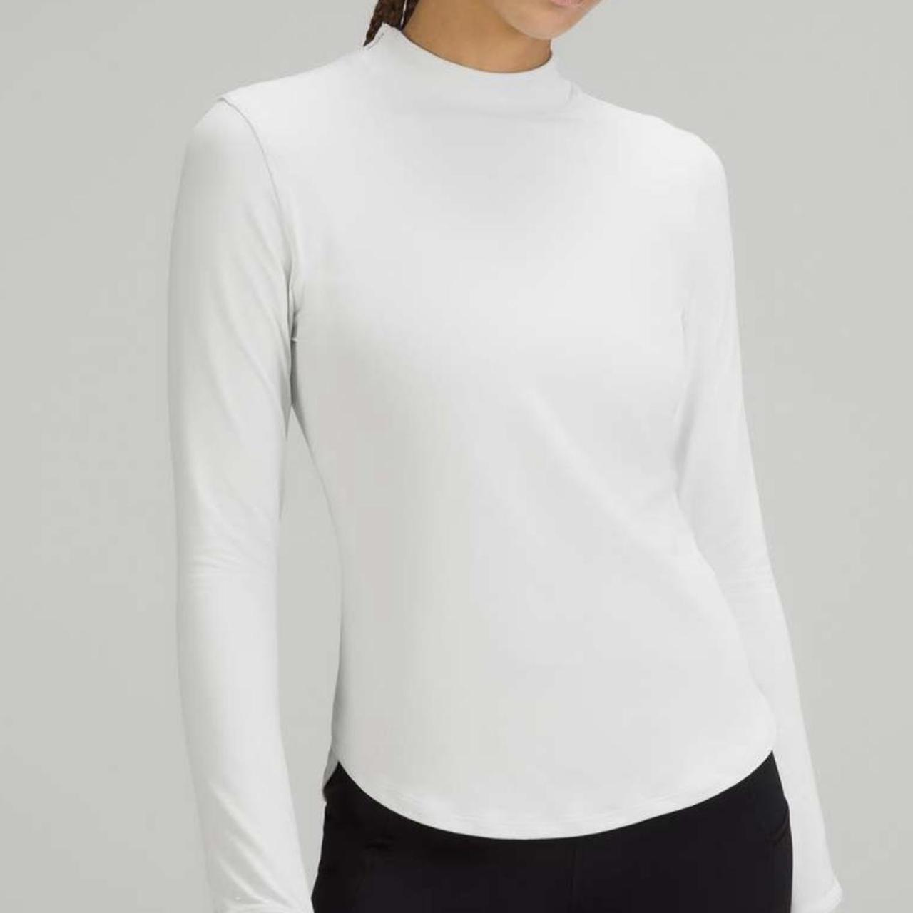 Lululemon White Long Sleeve Mock Neck Lululemon Rulu Running Long
