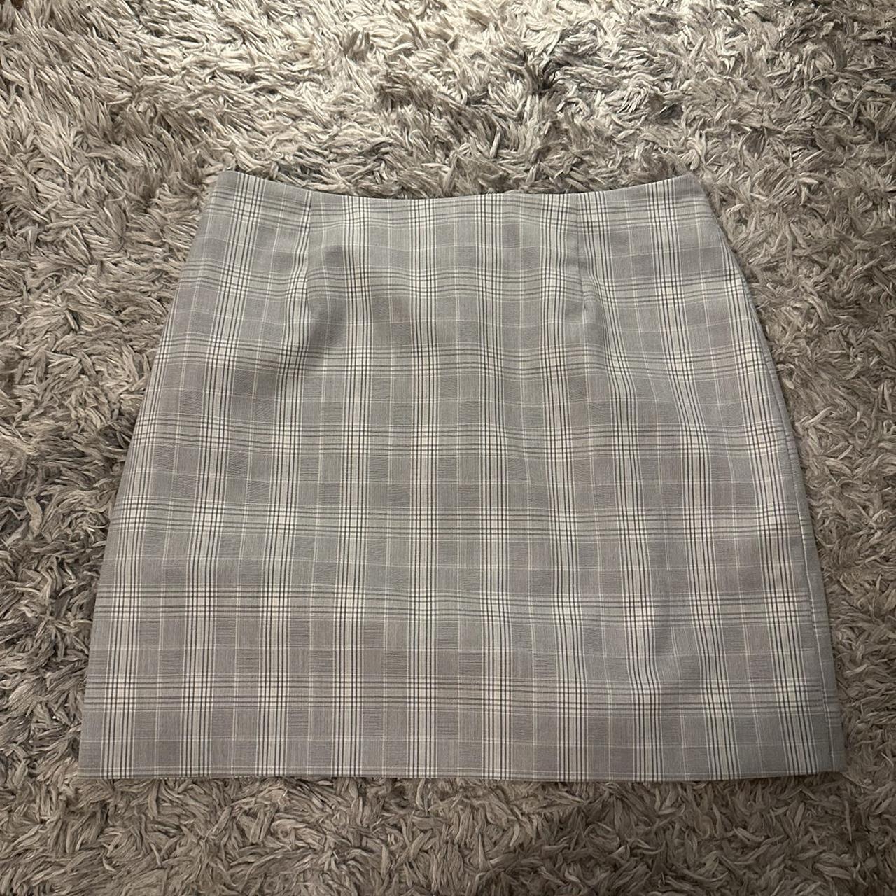 Grey plaid hotsell skirt h&m