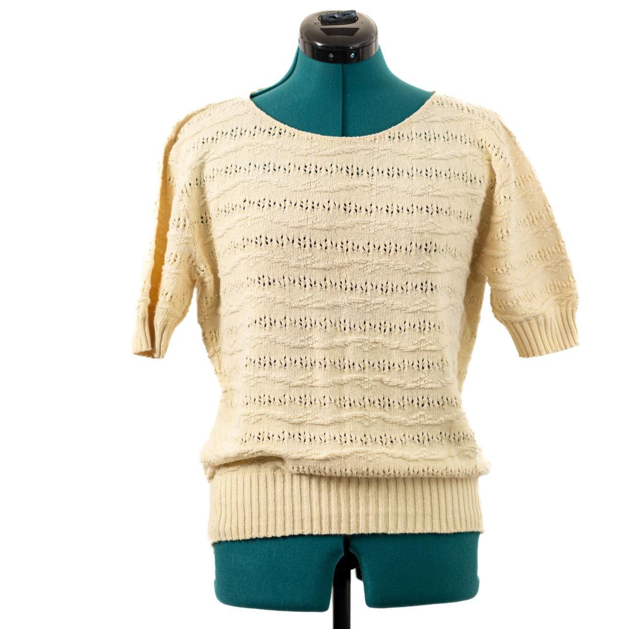 Vintage 90s Knit Shirt Sweater Lightweight Eyelet...