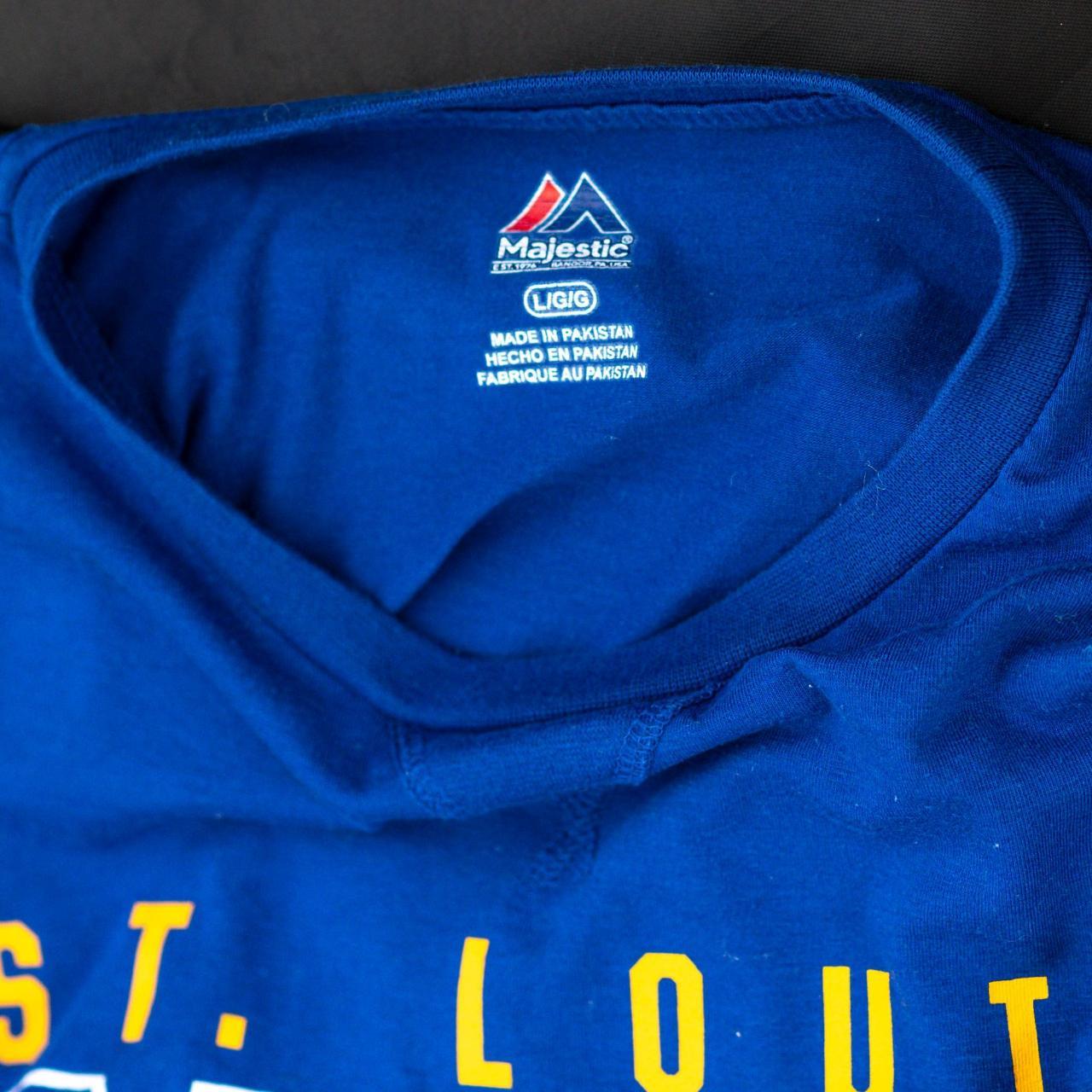 Men's Majestic St. Louis Blues Hockey Grey Blue - Depop