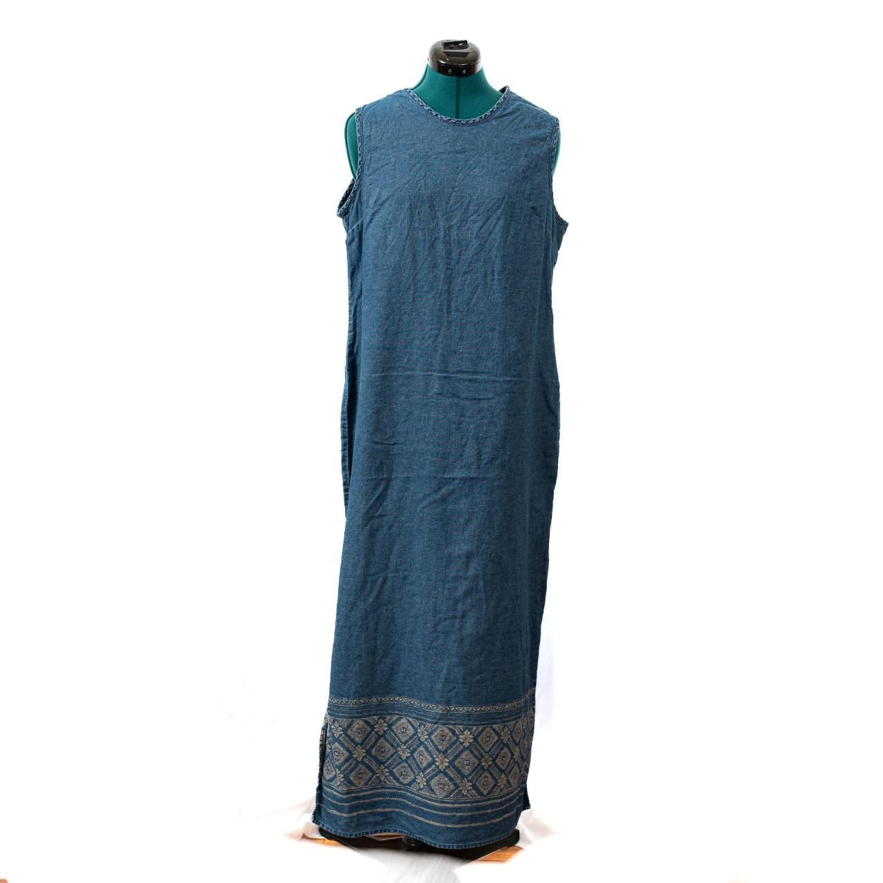 Karen Scott Vintage 90s Denim Maxi Dress Sleeveless Depop