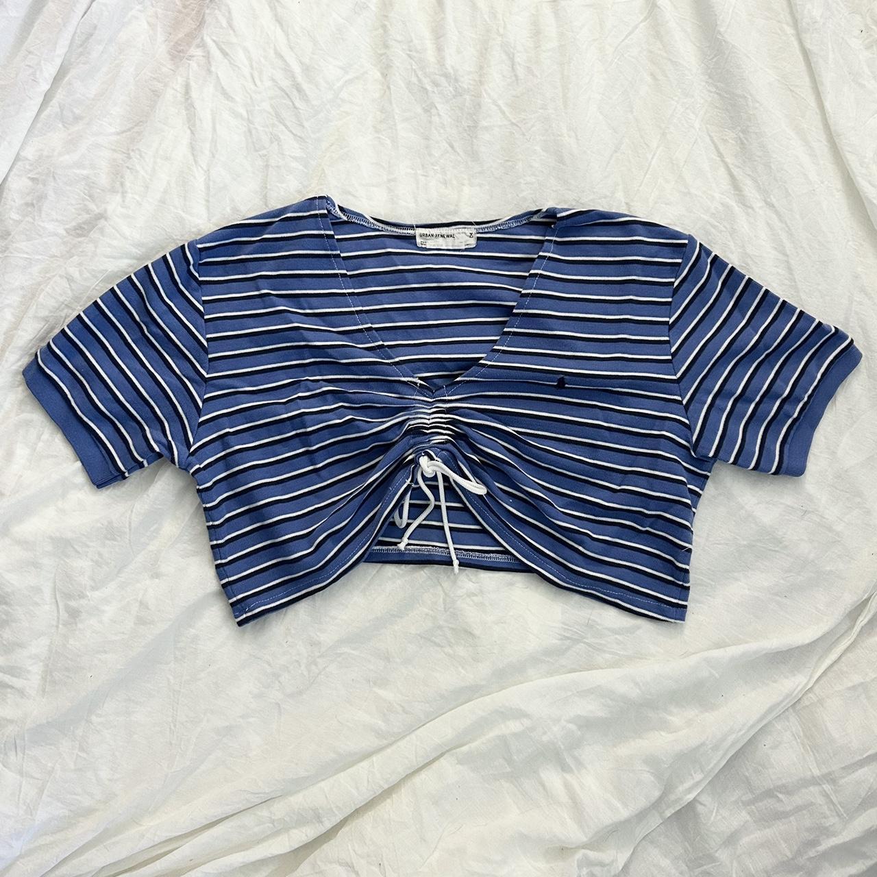 Urban Outfitters Urban Renewal Tie Front Ruched Crop... - Depop