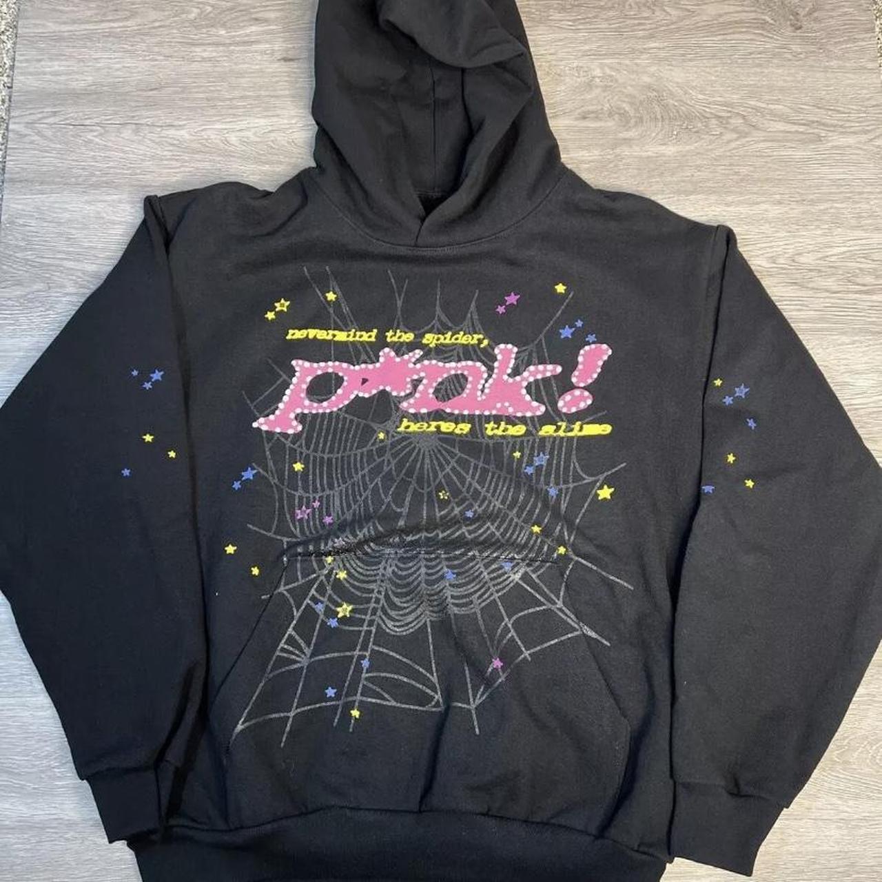 Men's Pink and Black Hoodie Depop