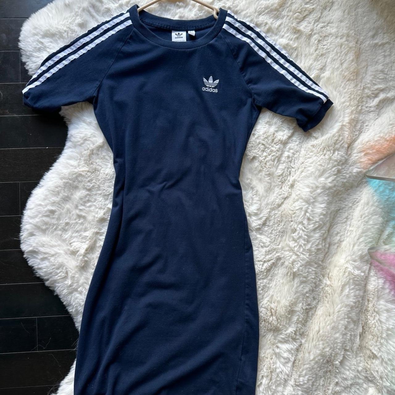 Adidas 3 stripe dress navy hotsell