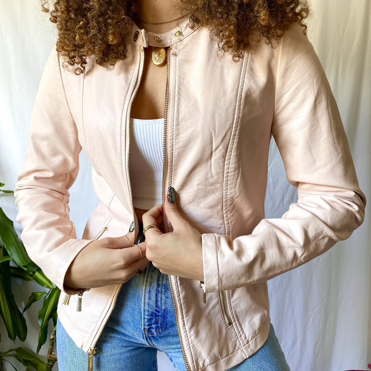 Calvin klein discount pink leather jacket