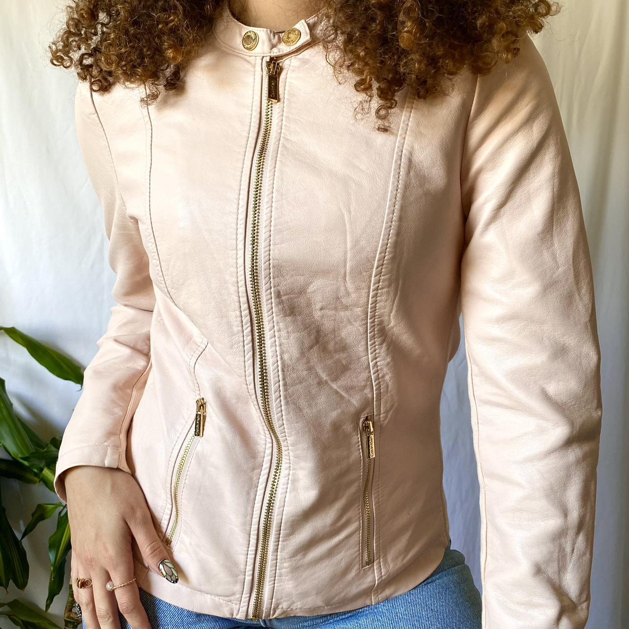 Calvin Klein Pink Faux Leather Jacket An