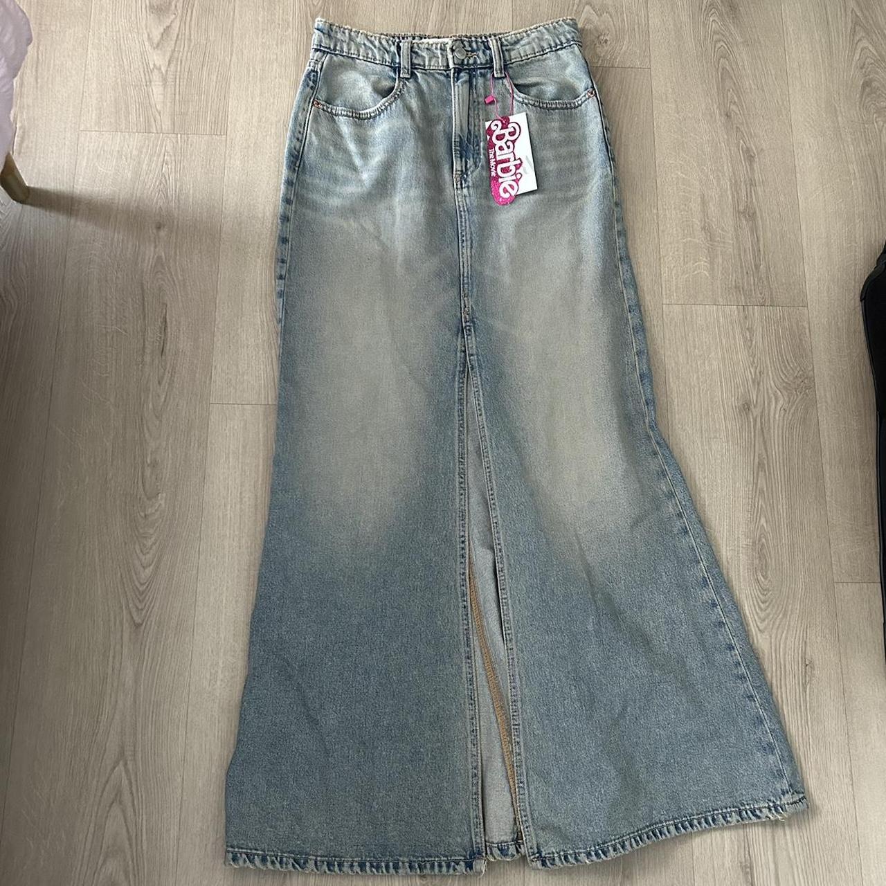 Denim Maxi Skirt Long Denim Skirt Denim Long Maxi Skirts Zara BNWT