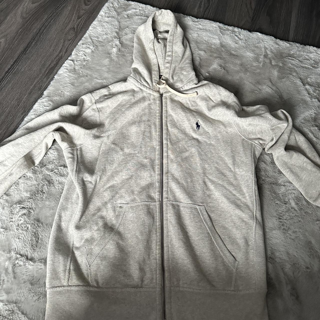 Large grey Polo ralph lauren hoodie small barely... - Depop